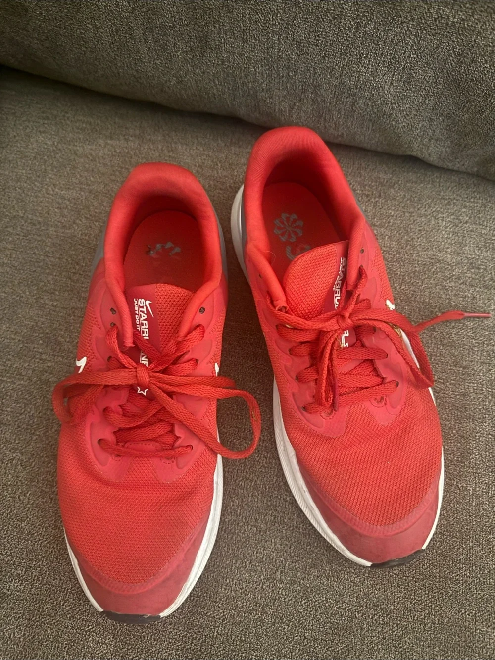 Nike Kids Bright Red Lace-Up Athletic Sneakers